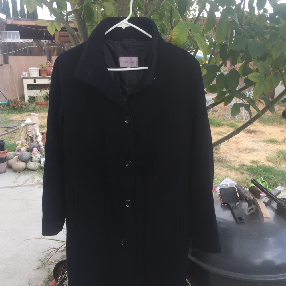 A Johan Lewis black long cashmere coat